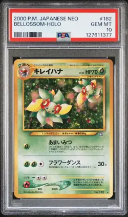 Pokemon Card Bellossom No. 182 Neo Holo Foil PSA 10 GEM MINT - Image 1