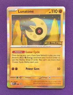 Lunatone MEP 004, Mega Evolution Stamped, Prerelease Pokemon Tcg Promo Mep004 - Image 1