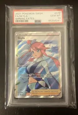 Pokemon Skyla Shining Fates Full Art 072/072 PSA GEM MT 10 - Image 1