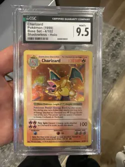 Pokemon Charizard Base Set Shadowless Holo Rare #4 CGC 9.5 - Image 1