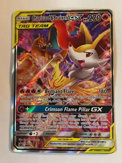 🔥 Pokemon Charizard & Braixen GX - SM230 Black Star Promo - Holo Rare 🔥 - Image 1