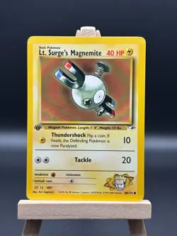Lt. Surges Magnemite 1st Edition Gym Heroes 80/132 WOTC Vintage Pokemon 80/132 - Image 1