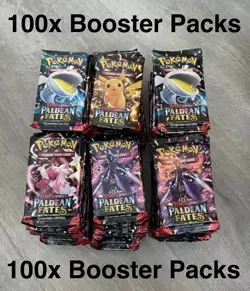 Pokemon TCG Scarlet & Violet Paldean Fates Lot of 100 Booster Packs - Image 1