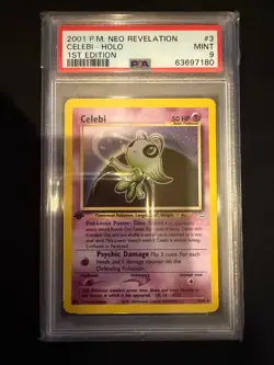 2001 Pokemon Neo Revelation #3 Celebi-Holo 1st Edition PSA 9 - Image 1