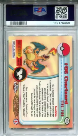 2000 Topps Chrome Pokemon Charizard T.V. PSA 8 #06 - Image 2