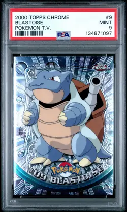 2000 TOPPS CHROME POKEMON T.V. #9 BLASTOISE PSA 9 - Image 1