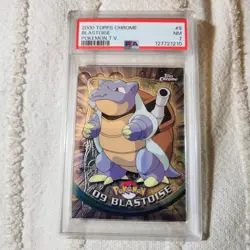 2000 Topps Chrome Pokemon Blastoise TV Ultra Rare PSA 7 NM #9 - Image 1