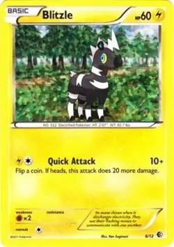 1x Blitzle - 6/12 - McDonald's Promo 2011 Damaged Pokemon McDonald's Promos - Image 1