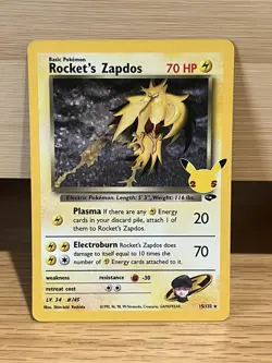 Pokemon TCG - Rocket's Zapdos 15/132 Celebrations: Classic Collection Holo NM - Image 1
