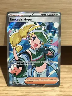 Emcee's Hype - 220/182 Ultra Rare SV10: Destined Rivals Pokemon Full Art NM - Image 1