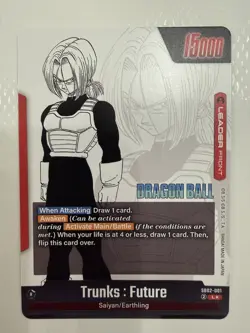 Trunks : Future - SB02-001 Gold Leader Manga Booster 02 Dragon Ball Card English - Image 2
