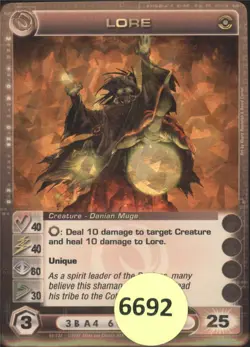 (6692) LORE 40/40/80/30/25 Super Rare Foil Chaotic Card - Unused Code - Image 1