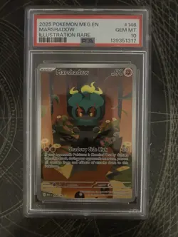 Pokemon TCG Marshadow Mega Evolution Illustration Rare Card 146/132 PSA 10 - Image 1