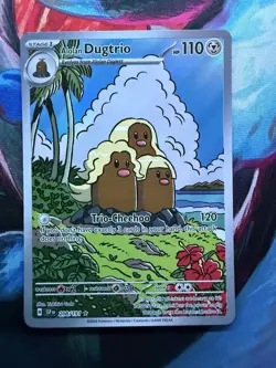 Pokemon TCG Alolan Dugtrio Illustration Rare Card #208/191 NM Surging Sparks - Image 3