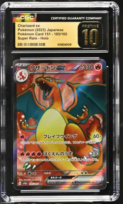 CGC 10 Pristine Charizard ex 185/165 SR Scarlet & Violet 151 sv2a Pokemon Card - Image 1