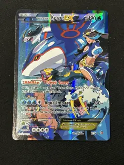 Pokemon TCG Team Aqua's Kyogre-EX Double Crisis Holo Card 6/34 LP/MP - Image 1