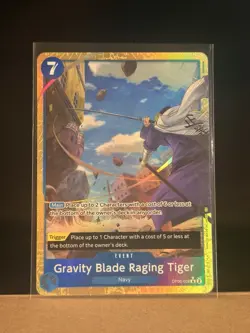 Bandai One Piece Card Game Gravity Blade Raging Tiger OP06-058 Navy Foil Event - Image 1