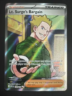 Lt. Surge’s Bargain 170/132 Secret Rare Pokemon Card Mega Evolution NM - Image 1
