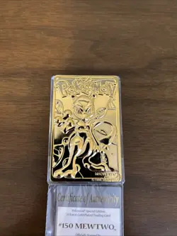 Pokemon 23K Gold Plated Mewtwo Trading Card 1999 Burger King Limited Edition - Image 4
