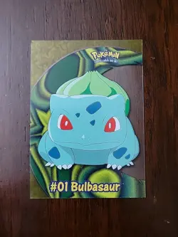MP! Bulbasaur #01 PC2 Topps TV Animation Clear Blue Logo Pokemon Card - Image 1