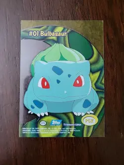 MP! Bulbasaur #01 PC2 Topps TV Animation Clear Blue Logo Pokemon Card - Image 2