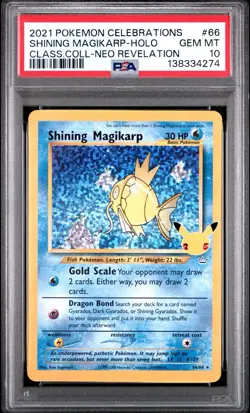 Pokemon TCG Shining Magikarp Celebrations Classic Collection Card 66/64 PSA 10 - Image 1