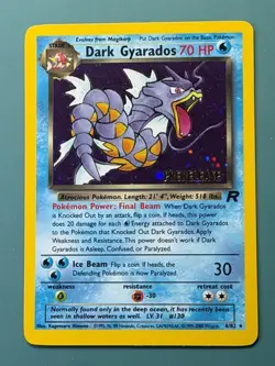 Dark Gyarados 8/82 Holo Team Rocket Prerelease Promo Pokemon Card NM or better - Image 1