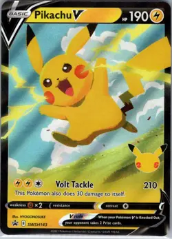 Pikachu V SWSH143 SWSH: Sword & Shield Promo Cards - Pokemon Card - NM - Image 1