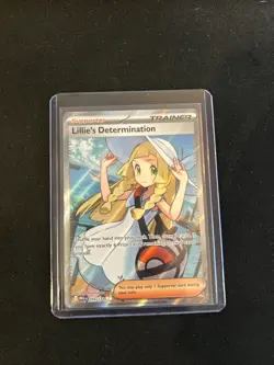 Pokemon TCG Lillie's Determination Trainer Card Holo Rare 169/132 NM - Image 1