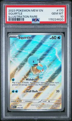2023 POKEMON MEW EN-151 ILLUSTRATION RARE #170 SQUIRTLE PSA 10 - Image 1