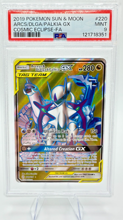 2019 Pokemon S&M Cosmic Eclipse ARCEUS & DIALGA & PALKIA GX #220 | PSA 9 MINT - Image 1