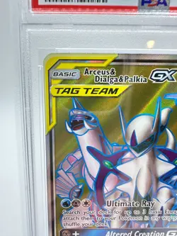 2019 Pokemon S&M Cosmic Eclipse ARCEUS & DIALGA & PALKIA GX #220 | PSA 9 MINT - Image 2