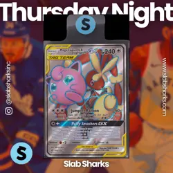 2019 POKEMON SM COSMIC ECLIPSE MEGA LOPUNNY & JIGGLYPUFF GX TAG TEAM FULL ART - Image 1
