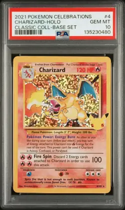 2021 POKEMON CELEBRATIONS CLASSIC COLLECTION #4 CHARIZARD-HOLO PSA 10 - Image 1