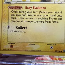 Pichu EX Emerald 59/106 CGC 10 Pokemon 2005 Non Holo - Image 5