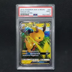 2019 Pokemon: RAICHU GX 20/68 - [Ultra Rare] - [Hidden Fates Set] - Mint - PSA 9 - Image 1