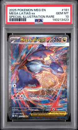 2025 POKEMON MEG EN MEGA LATIAS ex SPECIAL ILLUSTRATION RARE #181 PSA 10 - Image 1