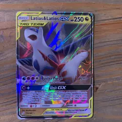 Pokemon TCG Pokemon Latias & Latios GX Ultra Rare Holo 113/181 NM Tag Team Up - Image 1