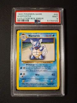 ERROR Wartortle 1999 WOTC Base Set #42 Evolution Box Error Pokemon PSA 9 - Image 1