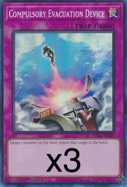 3X Yugioh Compulsory Evacuation Device RA01-EN069 Secret Rare 1st Edition NM - Image 1
