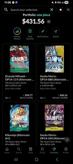 19 card lot One Piece OP14 The Azure Seas - Image 1