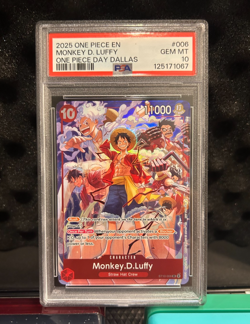 Monkey D. Luffy ST10-006 One Piece Day Dallas 2025 Promo PSA 10 - Image 1