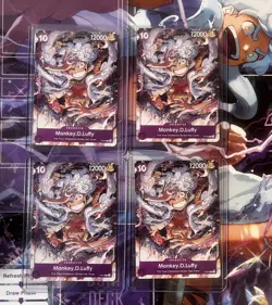 ONE PIECE TCG: Monkey.D.Luffy ST18 P-041 PROMO x4 PURPLE Starter Deck - Image 1