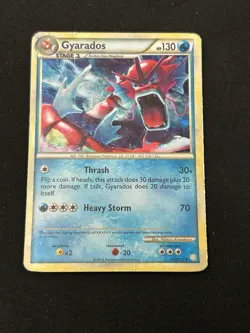 Pokemon Gyarados HeartGold SoulSilver 123/123 Shiny Holo Card Red - HP - Image 1