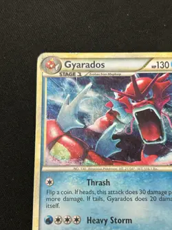 Pokemon Gyarados HeartGold SoulSilver 123/123 Shiny Holo Card Red - HP - Image 2