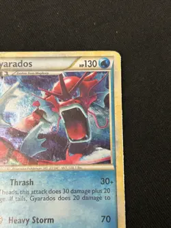 Pokemon Gyarados HeartGold SoulSilver 123/123 Shiny Holo Card Red - HP - Image 3