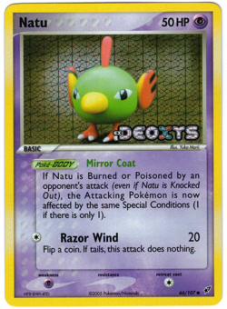 Natu 66/107 EX Deoxys Reverse Holo Stamped Pokemon Card - Image 1