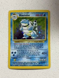 1999 Pokemon TCG Blastoise Holo Rare Card Base Set 2/102 - Image 1