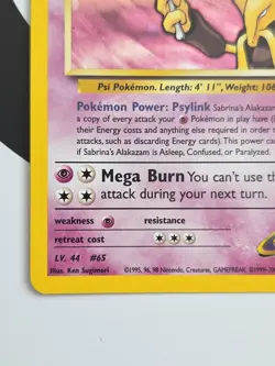 Sabrina's Alakazam - 16/132 - Pokemon Gym Challenge Unlimited Holo Rare Card NM - Image 5