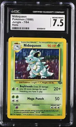 CGC 7.5 Nidoqueen 1999 Jungle 7/64 Holo Pokemon Card - Image 1